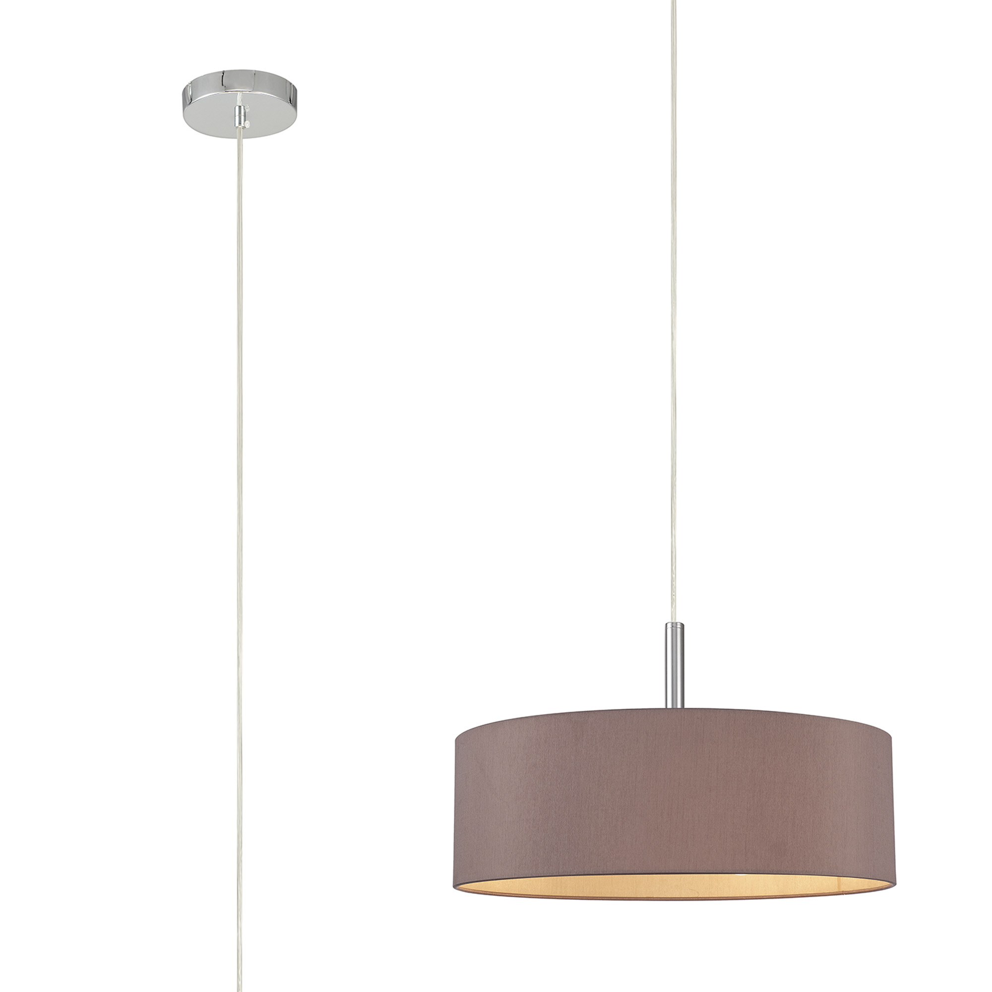 DK0730  Baymont 45cm 5 Light Pendant Polished Chrome, Taupe/Halo Gold